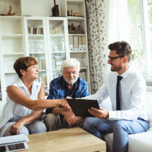 older couple meeting with financial advisor