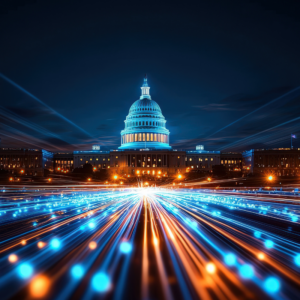 us capitol in washington, dc at night