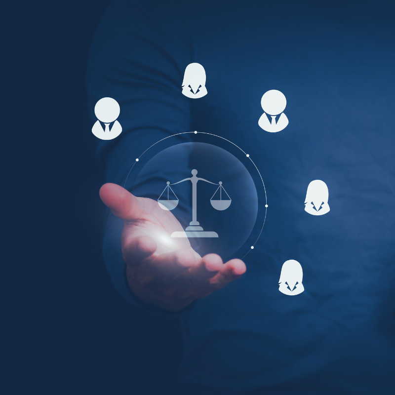 Businessmen show a virtual screen about Labor Protection Law, The LM-30.