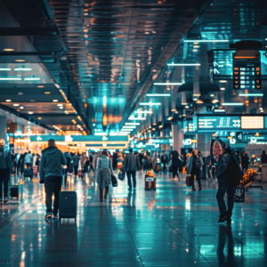 busy airport terminal